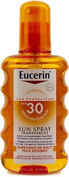 Фото Eucerin солнцезащитный спрей Sun Spray Transparent SPF 30 прозрачный 200 мл