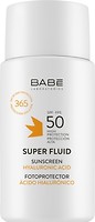 Фото Babe Laboratorios сонцезахисний флюїд Super Fluid Sunscreen Hyaluronic Acid SPF 50 50 мл