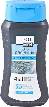 Фото Cool Men Ultrasensitive гель для душу 4 в 1 Сік Алое 250 мл