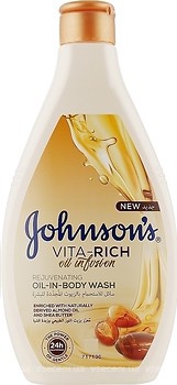 Фото Johnson's гель для душу з маслами мигдалю і ши Vita-Rich Oil-In-Body Wash 400 мл