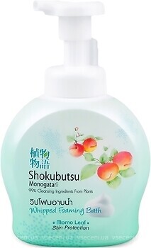 Фото Shokubutsu Monogatari гель-піна для душу з листям момо Whipped Foaming Bath Momo Leaf 450 мл
