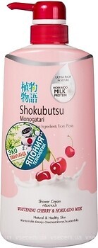Фото Shokubutsu Monogatari крем-гель для душу Вишня і молочко Хоккайдо Cherry & Hokkaido Milk Shower Cream 500 мл