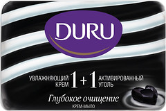 Фото Duru тверде крем-мило 1+1 Soft Sensations Зволожуючий крем + Активоване вугілля 80 г