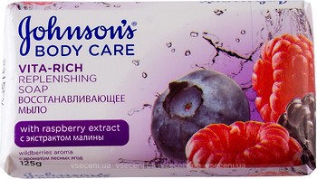 Фото Johnson's восстанавливающее мыло Body Care Vita-Rich с экстрактом малины и ароматом лесных ягод 125 г
