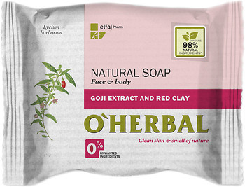 Фото O''Herbal натуральне мило Natural Soap Екстракт годжі і червона глина 100 г