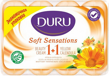 Фото Duru туалетное мыло 1+1 Soft Sensations Крем и Желтая календула 4x 90 г
