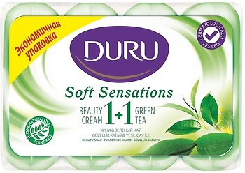Фото Duru туалетное мыло 1+1 Soft Sensations Крем и Зеленый чай 4x 90 г