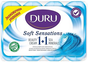Фото Duru туалетне мило 1+1 Soft Sensations Крем і Морські мінерали 4x 90 г