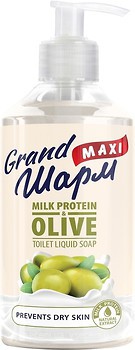 Фото Grand Шарм рідке крем-мило Maxi Молочний протеїн і олива п/б з дозатором 500 мл