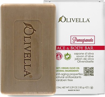 Фото Olivella туалетное мыло Face & Body Bar Гранат с оливковым маслом 150 г