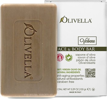 Фото Olivella туалетне мило Face & Body Bar Вербена з оливковою олією 150 г