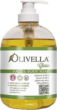 Фото Olivella рідке мило Classic Face & Body Soap з оливковою олією 500 мл