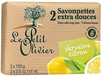 Фото Le Petit Olivier екстра ніжне мило Лимон і вербена 2x 100 г