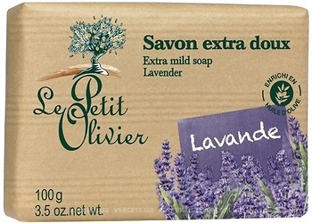 Фото Le Petit Olivier екстра ніжне мило з екстрактом лаванди 100 г