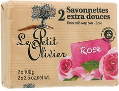 Фото Le Petit Olivier екстра ніжне мило Троянда 2x 100 г