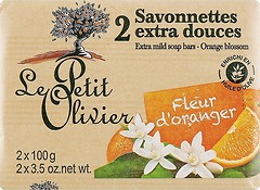 Фото Le Petit Olivier екстра ніжне мило з екстрактом квітки апельсина 2x 100 г