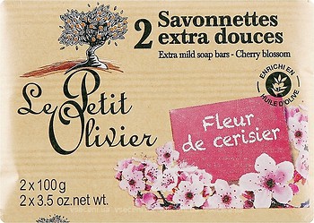 Фото Le Petit Olivier екстра ніжне мило з екстрактом пелюсток вишневого цвіту 2x 100 г