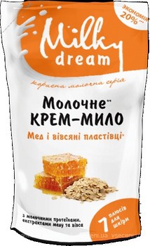 Фото Milky Dream рідке крем-мило Мед з вівсяними пластівцями 1 л