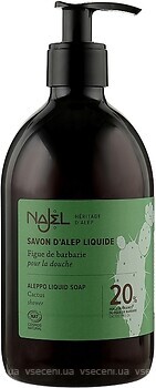 Фото Najel тверде мило Savon Noir d’Alep Aleppo Liquid Soap 20 % Kaktus Seed Oil Олія кактусових зерен 500 мл