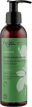 Фото Najel твердое мыло Savon Noir d’Alep Aleppo Liquid Soap Organic Damascus Rose Water Дамасская Роза 200 мл