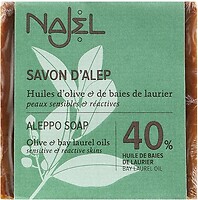 Фото Najel тверде мило Savon d’Alep Aleppo Soap 40% Bay Laurel Oil Алепське 40% олії лавра 185 г