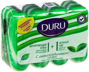 Фото Duru туалетне мило 1+1 Soft Sensations Крем і Зелений чай 4x 80 г
