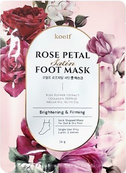 Фото Petitfee & Koelf Rose Petal Satin маска-шкарпетки Зміцнююча 16 г