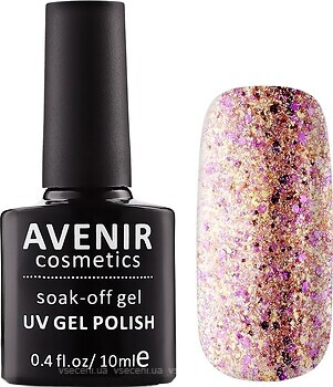 Фото Avenir Cosmetics Soak-off gel UV Gel Polish №178 Золоті кристали