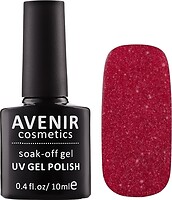 Фото Avenir Cosmetics Soak-off gel UV Gel Polish №182 Червона парча з золотим пилом