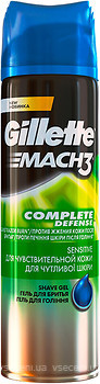Фото Gillette гель для гоління Mach3 Pure & Sensitive Shave Gel for Men гіпоалергенний 200 мл