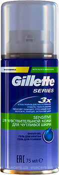 Фото Gillette гель для гоління Series Sensitive Skin Shave Gel for Men з алое для чутливої шкіри 75 мл