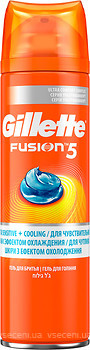 Фото Gillette гель для гоління Fusion 5 Ultra Sensitive & Cooling для чутливої шкіри з ефектом охолодження 200 мл