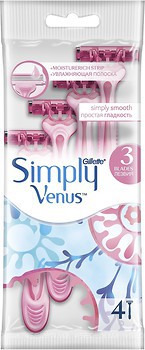Фото Gillette Venus бритвенный станок Simply 3 одноразовый 4 шт