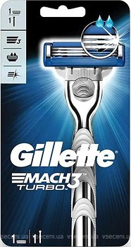 Фото Gillette станок для гоління Mach 3 Turbo з 1 змінним картриджем