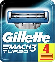 Фото Gillette змінні картриджі Mach 3 Turbo 4 шт