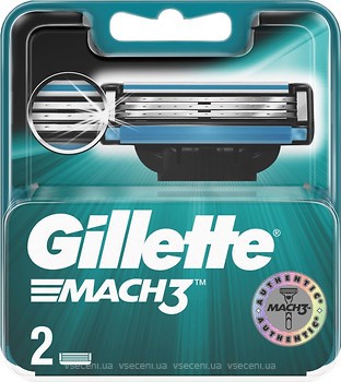 Фото Gillette змінні картриджі Mach 3 2 шт