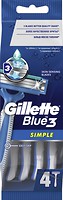 Фото Gillette станок для гоління Blue Simple 3 одноразовий 4 шт