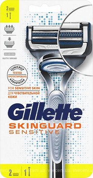 Фото Gillette станок для гоління SkinGuard Sensitive з 2 змінними картриджами