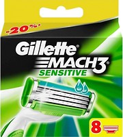 Фото Gillette змінні картриджі Mach 3 Sensitive 8 шт