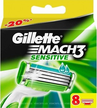 Фото Gillette змінні картриджі Mach 3 Sensitive 8 шт