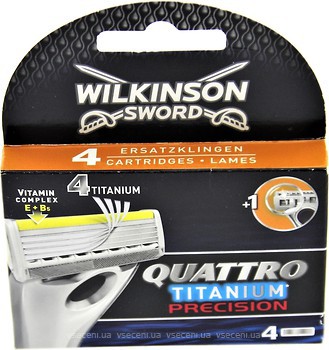 Фото Wilkinson Sword (Schick) змінні картриджі Quattro Precision 4 шт