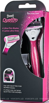 Фото Wilkinson Sword (Schick) бритвенный станок Quattro женский с 1 сменным картриджем