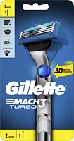 Фото Gillette станок для гоління Mach 3 Turbo 3D з 2 змінними картриджами