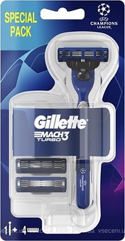 Фото Gillette станок для гоління Mach 3 Turbo з 4 змінними картриджами
