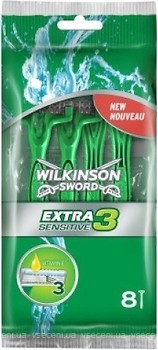 Фото Wilkinson Sword (Schick) бритвенный станок Extra 3 Sensitive одноразовый 8 шт