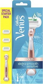 Фото Gillette Venus станок для гоління Extra Smooth Sensitive з 3 змінними картриджами