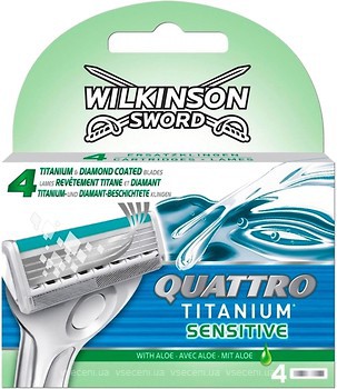 Фото Wilkinson Sword (Schick) сменные картриджи Quattro Titanium Sensitive 4 шт