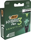 Фото BIC бритвенный станок Flex 3 Hybrid Sensitive с 4 сменными картриджами