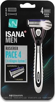 Фото Isana Men станок для гоління Pace 4 з 1 змінним картриджем