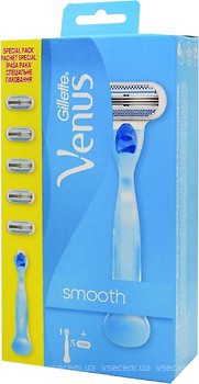 Фото Gillette Venus бритвенный станок Smooth с 5 сменными картриджами